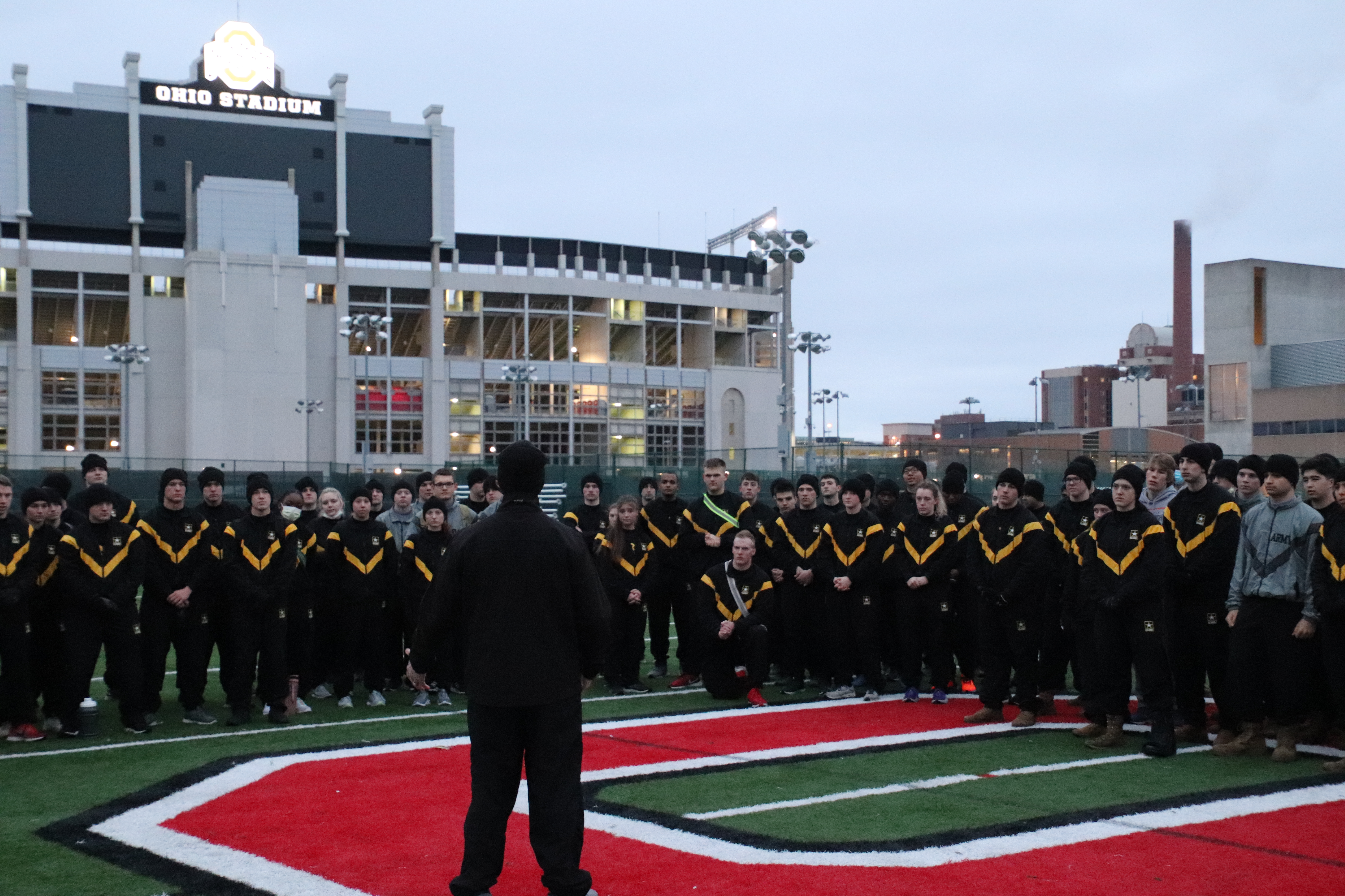 Buckeye Battalion gathering after PT